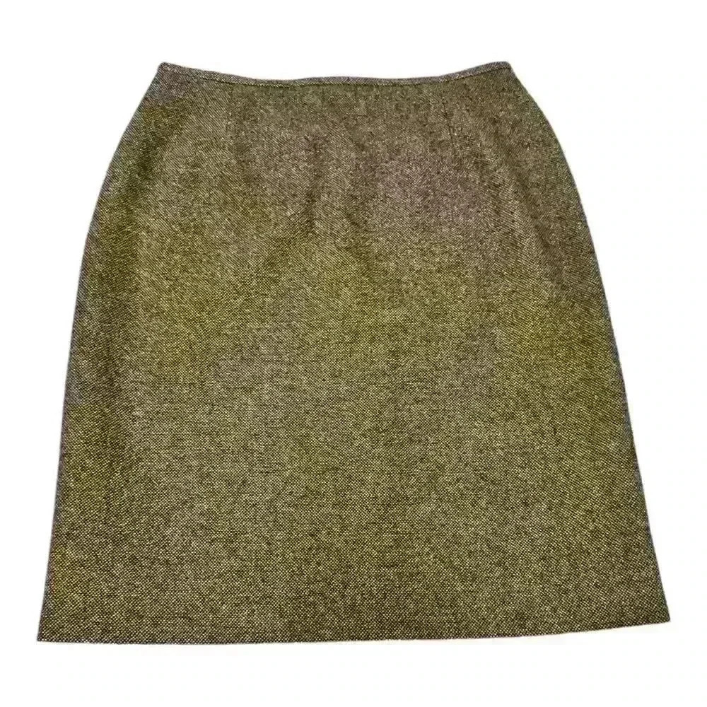 Lauren Ralph Lauren 100% Wool Black and Tan Pencil Skirt, size 10